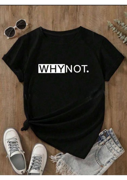 Why Not Yazı Detaylı Basic T-Shirt