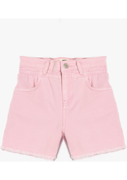 Pamuklu Düğme ve Cep Detaylı Basic Denim Şort