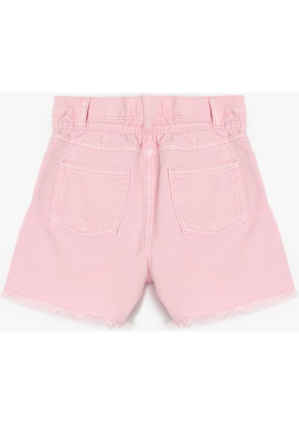 Pamuklu Düğme ve Cep Detaylı Basic Denim Şort