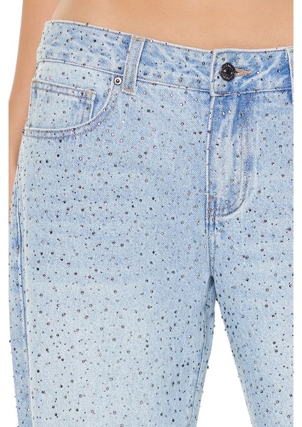 Taşlı Baggy Jean Pantolon