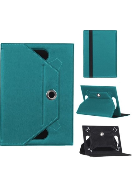 Vorcom Ultimate Dönerli Stand Olabilen Suni Deri Tablet Kılıfı