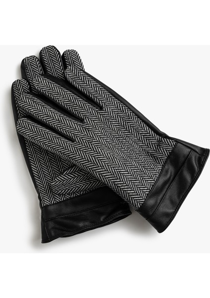 Suni Deri Eldiven Balıksırtı Desenli fiyatları
