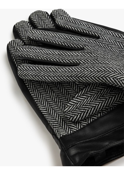 Suni Deri Eldiven Balıksırtı Desenli modelleri