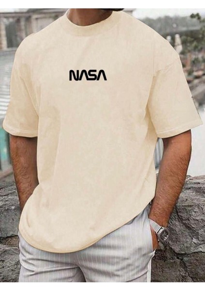 Nasa Yazı Baskılı Basic T-Shirt