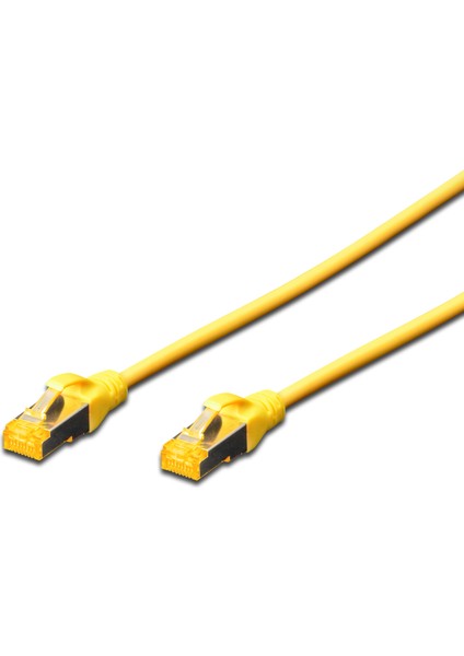 CAT 6A SFTP/PIMF (Pairs In Metal Foil) Patch Kablosu, LSZH, 0,25 metre, AWG 26, Sarı Renk