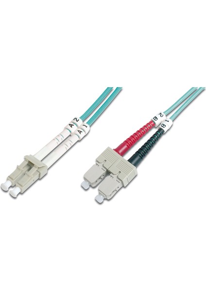 LC-SC Fiber Optik Patch Kablo, 1 metre, Multimode, Duplex, 50/125, OM3