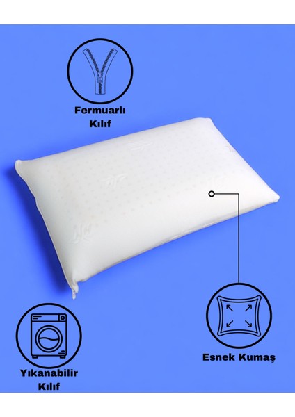 Ortopedik Visco Yastık (Delikli, Hava Kanallı Visco Yastık) 60X40X15 cm modelleri