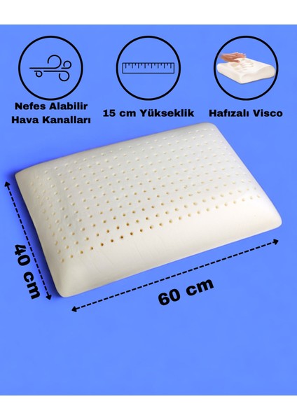 Ortopedik Visco Yastık (Delikli, Hava Kanallı Visco Yastık) 60X40X15 cm fırsatları