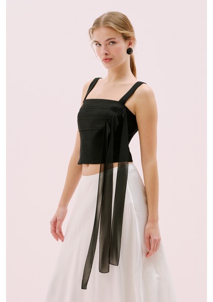 Şifon Detaylı Askılı Büstiyer Siyah Y2514004_001 modelleri