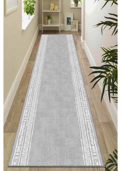 Gri Kaymaz Çerçeveli Kesme Rulo Özel Ölçülü Yolluk AR1094