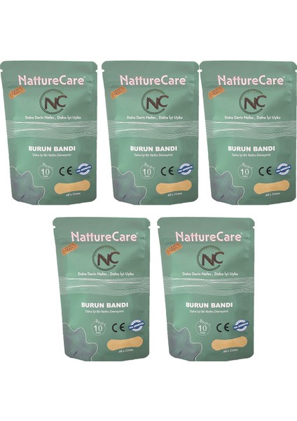 Yeni Nesil Burun Bandı Yuvarlak Nefes Alma Aparatı 5'li Set Skin 60*22 mm