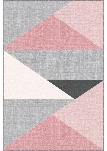 Pembe Kaymaz Geometrik Kesme Rulo Özel Ölçülü Yolluk AR1332 modelleri