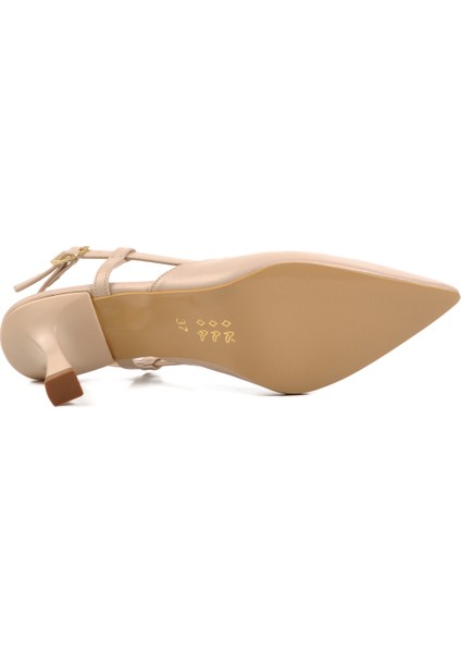 Krem Ince Topuklu Kadın Abiye Ayakkabı PC-54723 Z indirimleri