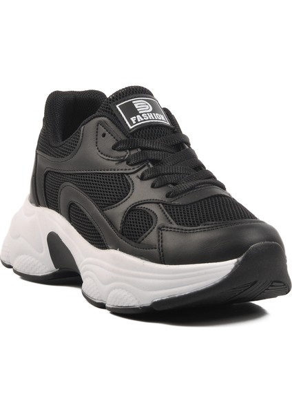 Siyah Beyaz Fileli Kadın Spor Ayakkabı 164 G modelleri