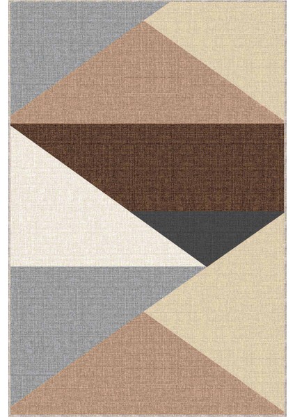 Bej Kaymaz Geometrik Kesme Rulo Özel Ölçülü Yolluk AR1333 modelleri