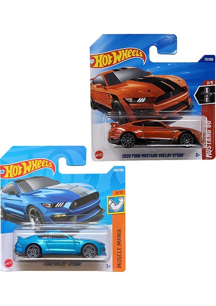 2 Araç Hot Wheels Set - 2020 Ford Mustang Shelby GT500 & Ford Shelby GT350R (1/64)