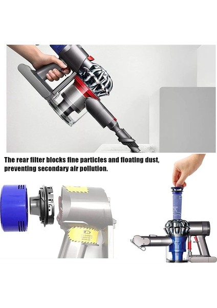 Arka Motor Kapağı + Filtre Ön Filtre Seti V7 V8 Elektrikli Süpürge Aksesuarları Için Yedek (Yurt Dışından)