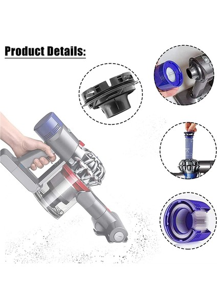 Arka Motor Kapağı + Filtre Ön Filtre Seti V7 V8 Elektrikli Süpürge Aksesuarları Için Yedek (Yurt Dışından)