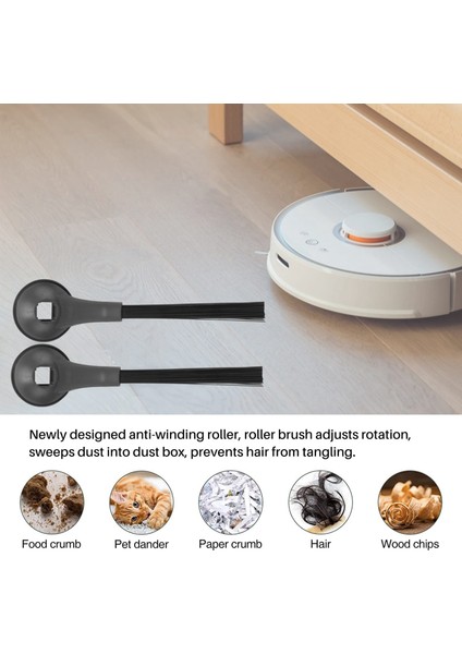 8 Paket Yan Fırça Yedek Parçası Iq Self-Empty Base RV1001AE Robot Süpürge Için Uygundur (Yurt Dışından)