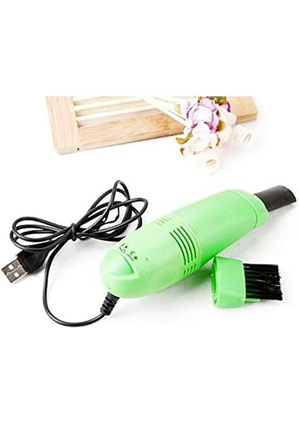 USB Mini Elektrikli Süpürge Klavye Aracı Pc Dizüstü Bilgisayar Fırça Toz Giderme Kiti Temizleme Aracı, Yeşil (Yurt Dışından) fırsatları