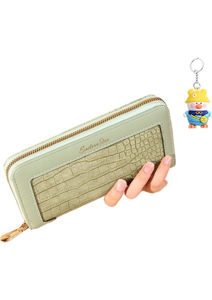 Bayanlar Cüzdan Uzun Fermuarlı Clutch Cep Telefonu Çantası Büyük Kapasiteli Değişim Kutusu (Yurt Dışından)