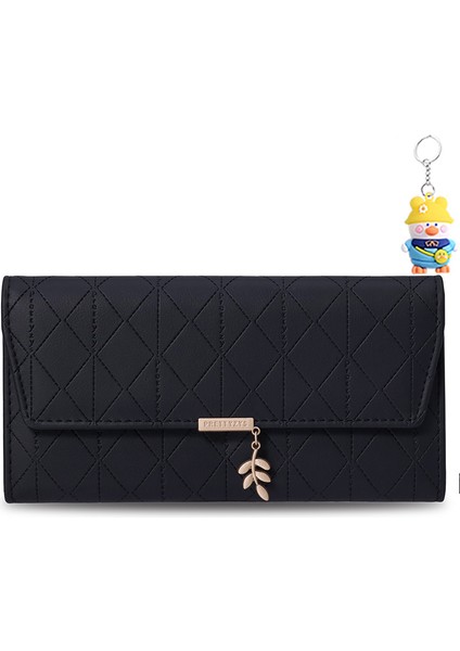 Kadın Cüzdan Uzun Büyük Kapasiteli Bayanlar Üç Katlı Clutch Deri Cüzdan (Yurt Dışından)