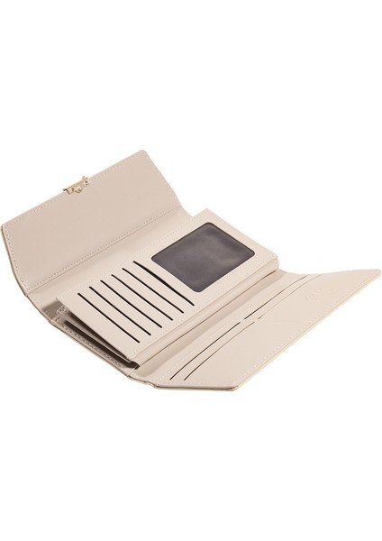 Kadın Cüzdan Uzun Büyük Kapasiteli Bayanlar Üç Katlı Clutch Deri Cüzdan (Yurt Dışından)