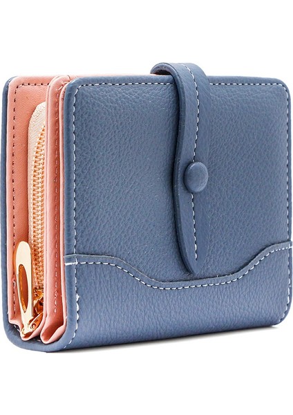Moda Toka Bayan Cüzdan Kısa Çoklu Kart Yuvası Kimlik Çantası Para Cüzdanı Fermuarlı Clutch (Yurt Dışından)