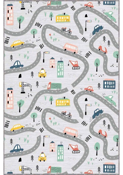 Gri Kaymaz Çocuk Kreş Kesme Rulo Özel Ölçülü Yolluk AR250 modelleri