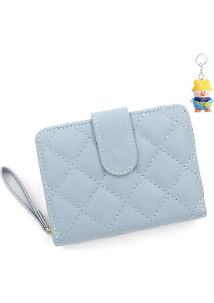 Basit Bayan Cüzdan Kısa Akordon Kart Yuvası Toka Para Cüzdanı Kimlik Çantası Fermuarlı Clutch (Yurt Dışından)