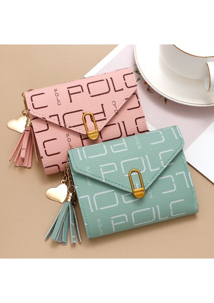 Moda Toka Bayanlar Kısa Cüzdan Küçük Üç Katlı Kart Tutucu Para Cüzdanı Kadın Clutch (Yurt Dışından)