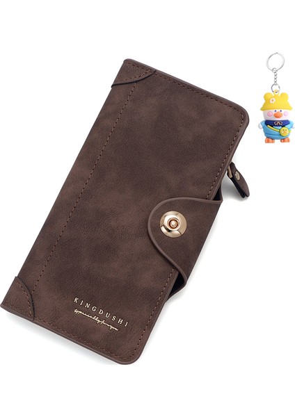 Uzun Erkek Cüzdan Clutch Manyetik Toka Çoklu Kart Yuvası Taşınabilir Para Cüzdanı (Yurt Dışından)