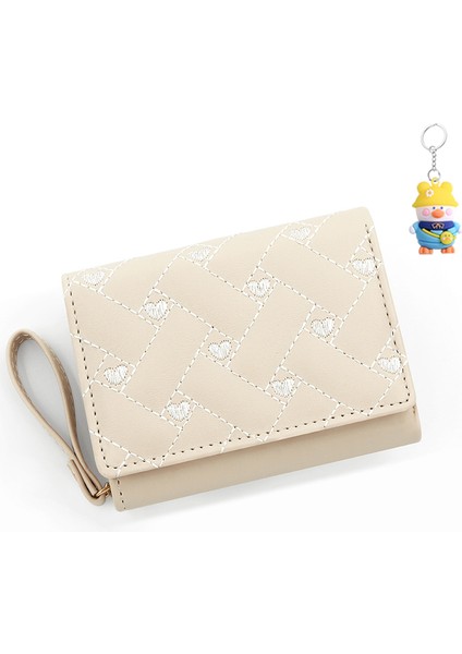 Bayanlar Kısa Fermuarlı Cüzdan Clutch Düz Renkli Basit Para Cüzdan Kart Tutucu (Yurt Dışından)