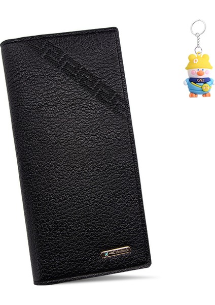 Erkek Cüzdan Uzun Moda Kabartmalı Manyetik Toka Çoklu Kart Yuvası Erkek Para Cüzdanı (Yurt Dışından)