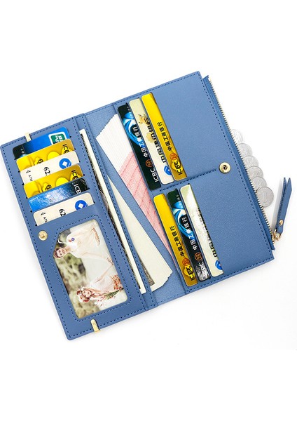 Moda Buzlu Deri Kadın Uzun Cüzdan Büyük Kapasiteli Kart Tutucu Bozuk Para Cüzdanı El Çanta Fermuarlı Kadın Cüzdanı (Yurt Dışından) fiyatları