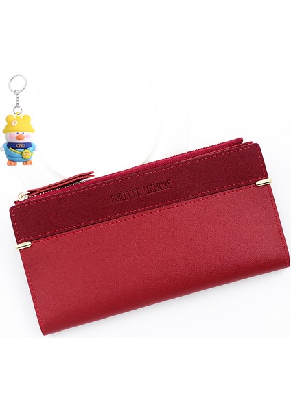 Moda Buzlu Deri Kadın Uzun Cüzdan Büyük Kapasiteli Kart Tutucu Bozuk Para Cüzdanı El Çanta Fermuarlı Kadın Cüzdanı (Yurt Dışından)