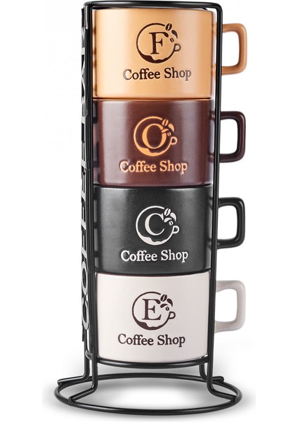 Lena 4'Lü Standlı Kupa / Çay Fincanı 180 Ml