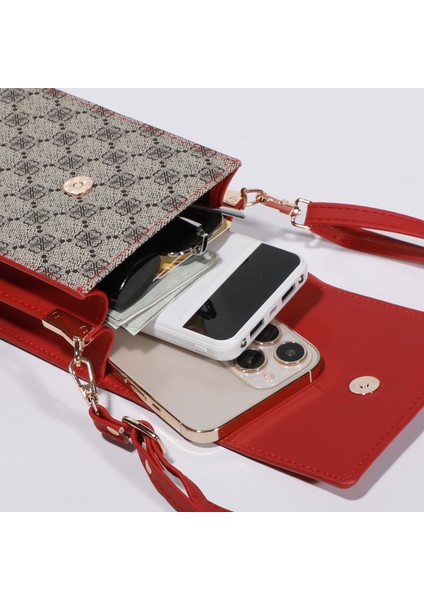 Moda Bayan Telefon Çantası Moda Çapraz Omuz Küçük Omuz Çantası Çok Fonksiyonlu Cep Telefonu Çantası (Yurt Dışından)