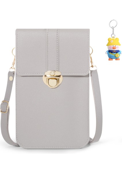 Kadın Kilit Toka Crossbody Çanta Dokunmatik Ekran Cep Telefonu Cüzdan Kız Öğrenci Toka Küçük Para Cüzdanı (Yurt Dışından)