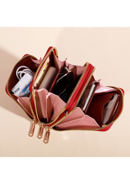 Bayan Cüzdan Omuz Crossbody Çanta Çok Fonksiyonlu Cep Telefonu Çantası Kart Tutucu (Yurt Dışından)