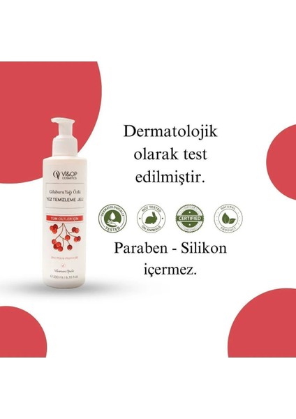 Gilaburu Yağı Özlü Yüz Temizleme Jeli