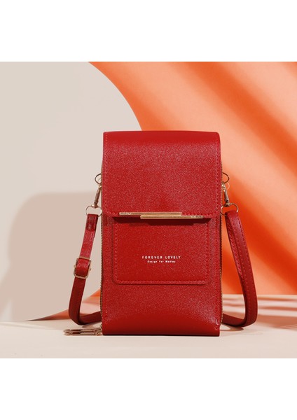 Cep Telefonu Çantası Crossbody Dokunmatik Ekran Çok Fonksiyonlu Basit Cüzdan Omuz Çantası Taşınabilir Kart (Yurt Dışından)