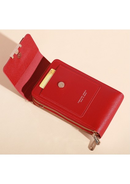 Cep Telefonu Çantası Crossbody Dokunmatik Ekran Çok Fonksiyonlu Basit Cüzdan Omuz Çantası Taşınabilir Kart (Yurt Dışından)