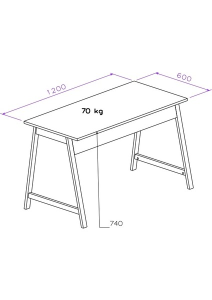 Denge Çalışma Masası 120 cm Antrasit Ceviz