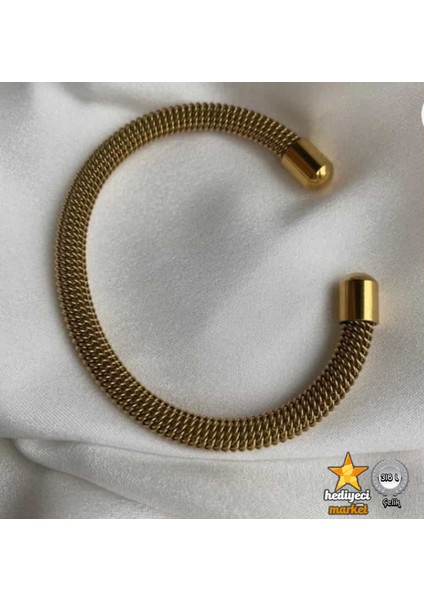 316 L Paslanmaz Çelik Gold Hasır Kadın Bileklik - HMÇB-0072 modelleri