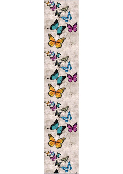 Renkli Kaymaz Kelebekli Kesme Rulo Özel Ölçülü Yolluk AR1170 fiyatları