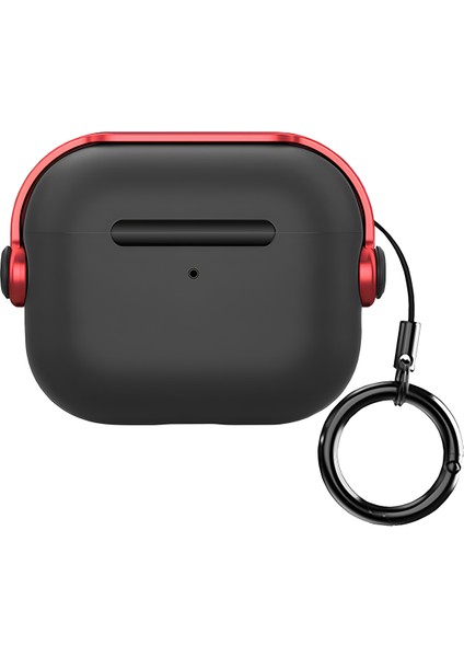 Buff Airpods 4 ile Uyumlu Kilitli Kapak Djpods Kılıf Black-Red