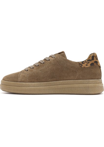 Kadın Taba Bağcıklı Süet Deri Sneaker 25SFD510710
