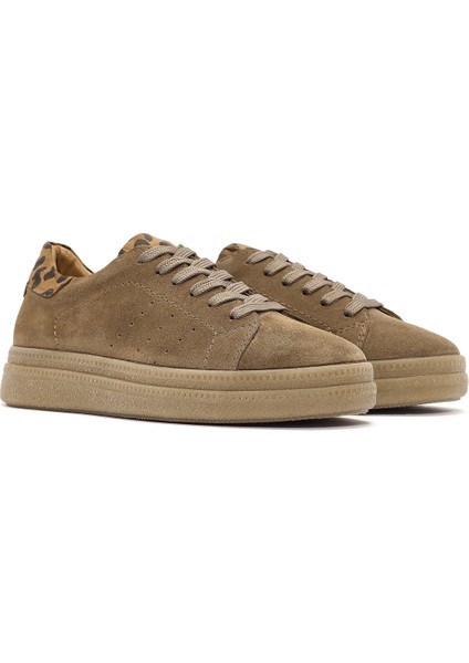 Kadın Taba Bağcıklı Süet Deri Sneaker 25SFD510710