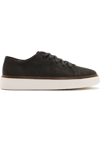 Erkek Yeşil Bağcıklı Kalın Tabanlı Süet Deri Sneaker 25SFD632010
